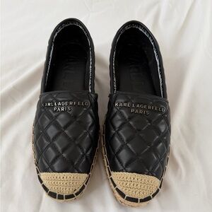 Karl Lagerfeld Black Quilted Slip-Ons loafers
